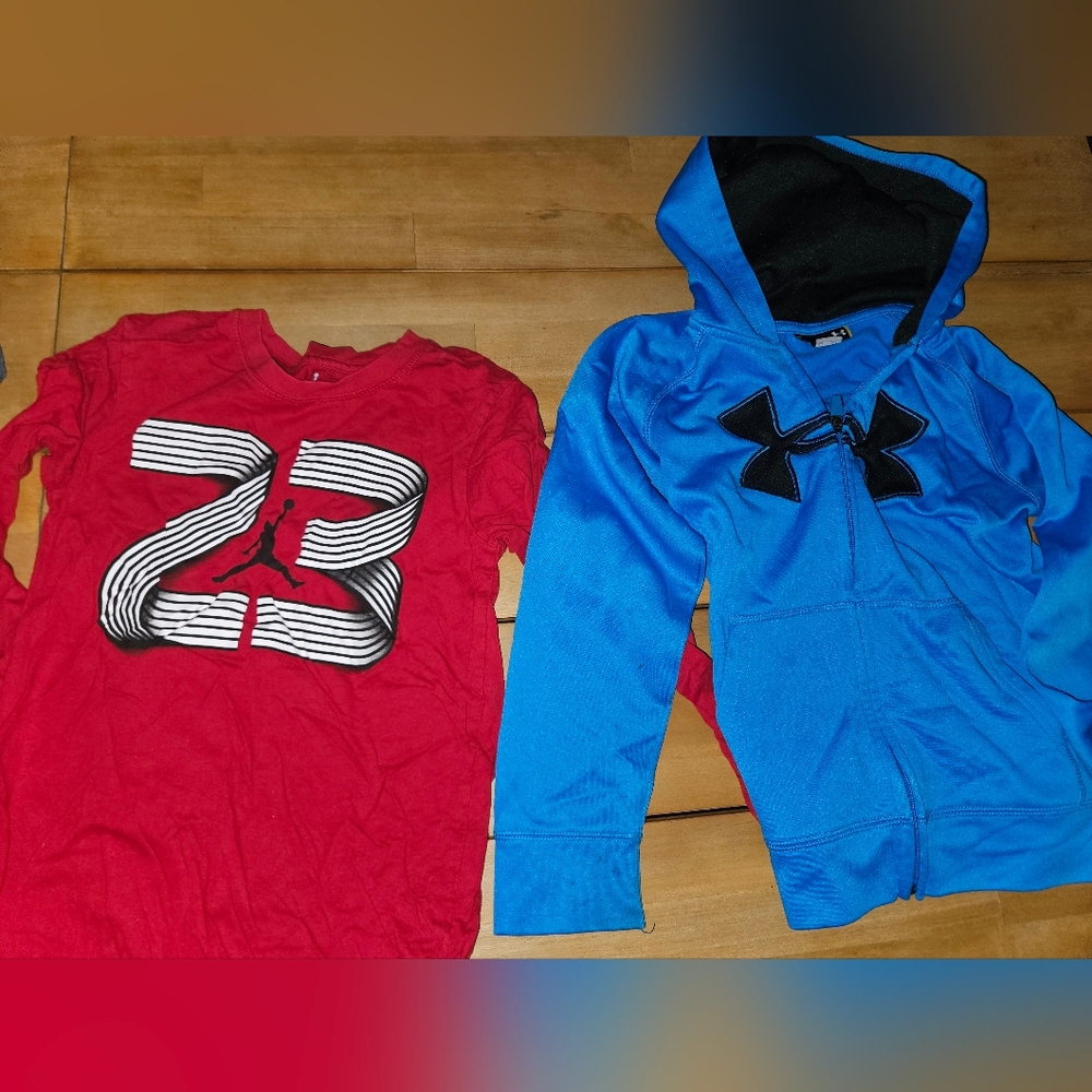 Under Armour Blue Zip Up And Jordan Longsleeve
